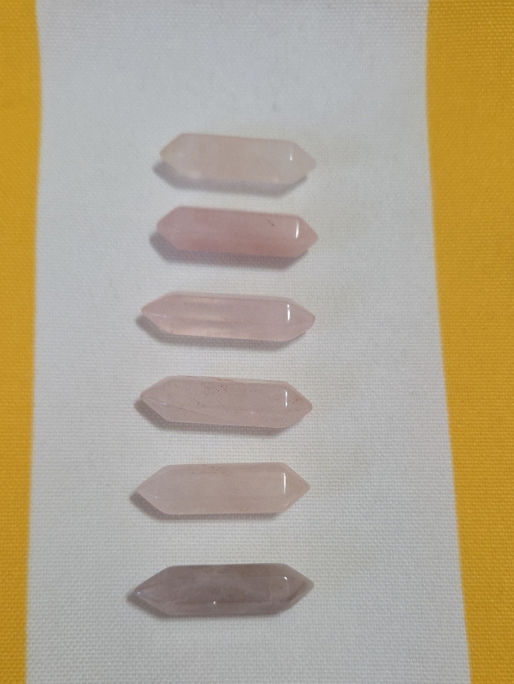 Rose Quartz Double-Terminated Crystal Points - Set of 6